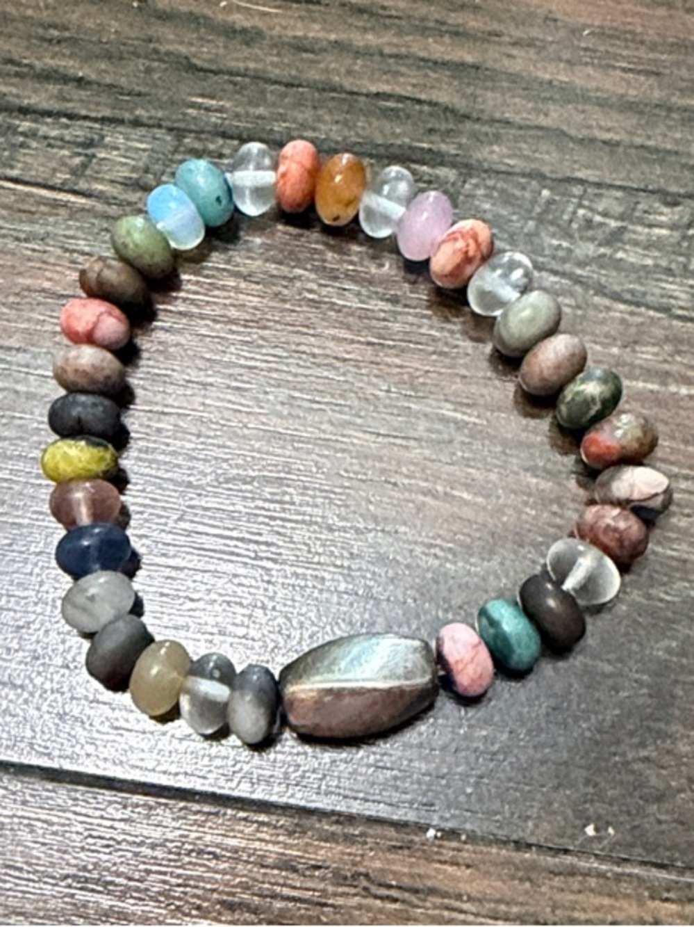 Simon Sebbag Beaded Stretch Bracelet with Sterling Silver Bead